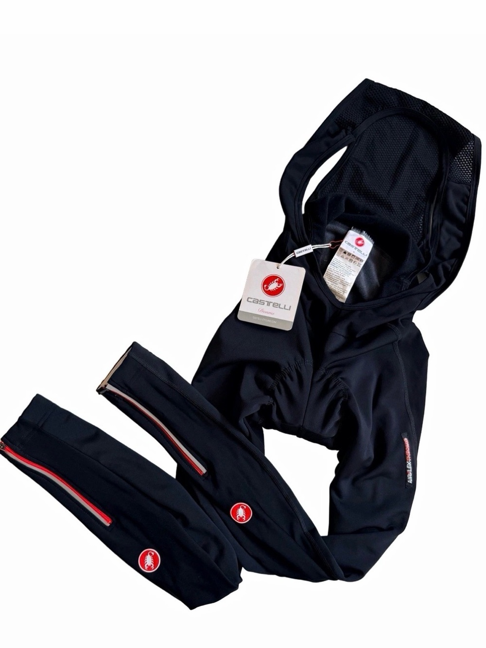 Castelli Donna Meno Wind Bib tight Women S NWT Black Cycling Tights Bike Padded